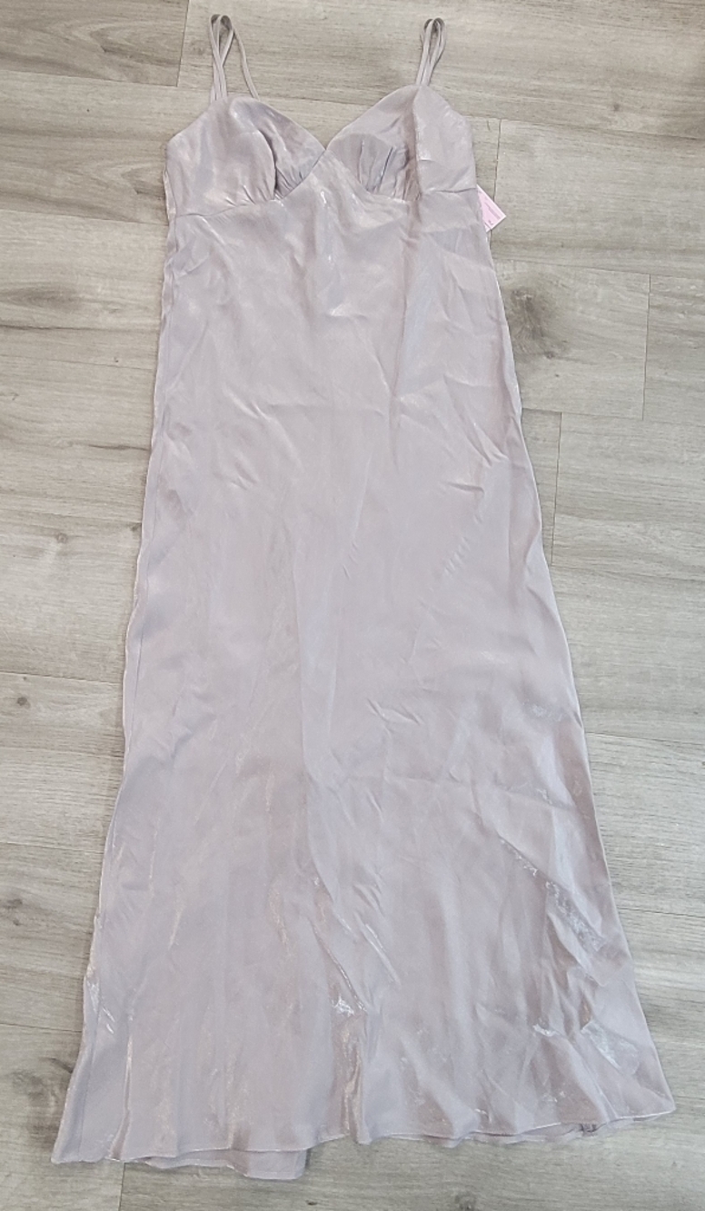 Silky  Maxi Dress in Light Gray